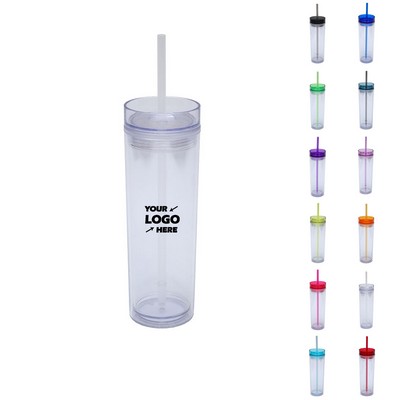 16Oz Double Wall Clear Plastic Tumblers