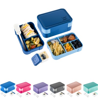 6-Compartments Lunch Box with Tableware and Sauce Box