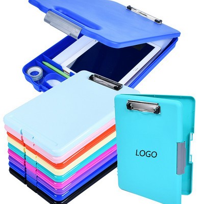 A4 Size Binder Storage Clipboard Box w/Multi Compartments