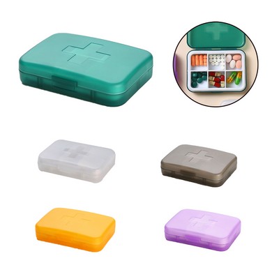 Transparent Six Compartment Packaging Medicine Box