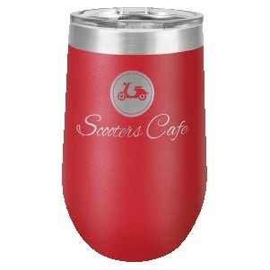 Red Polar Camel 16 oz Stemless Wine Tumbler with a Clear Lid