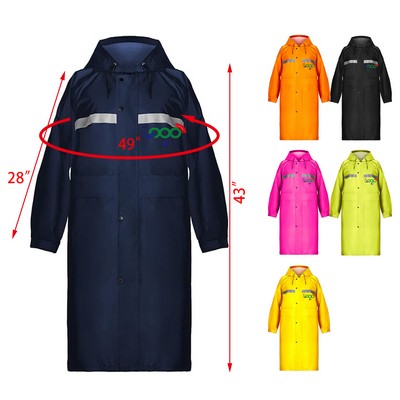 Long Hooded Raincoat Safety Waterproof Emergency Rain Jacket Poncho for Men Women Adults