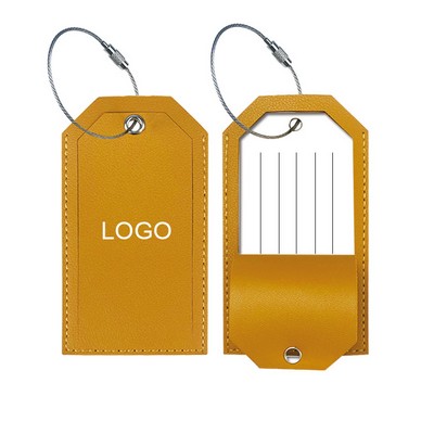 Pu Luggage Tag W/ Metal Ring