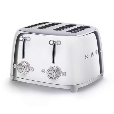 Smeg 50S Retro-Style 4 Slice Slot Toaster Stainless Steel