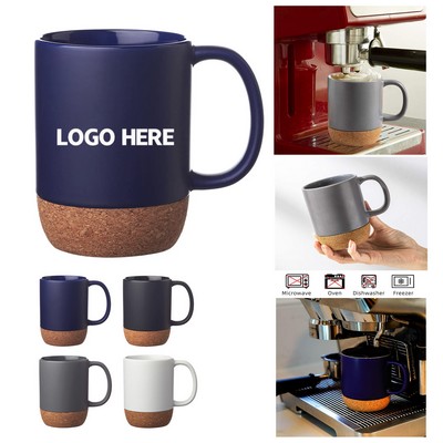 15 oz Ceramic Mugs with Matte Cork Bottom