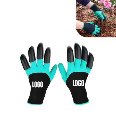 Custom One Pair 13-Ply Woven Nylon Fabric Abs Claws Gardening Gloves