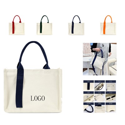 3 layers Canvas Tote Bag With Ribbon