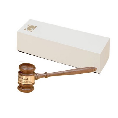 BGWM - American Walnut 10 1/2" Gavel in gift box, band