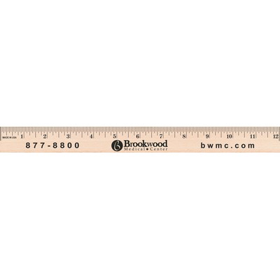 12" Natural Basswood Ruler