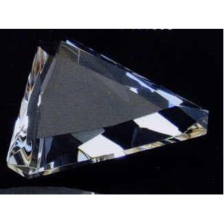 Optic Crystal Triangle Gem-Cut Paperweight