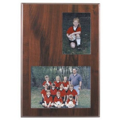 9"x13" Slide-In Frame Cherry Finish Plaque with 2 Windows