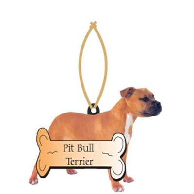 Pitbull Terrier Dog Executive Ornament w/ Mirrored Back (4 Square Inch)