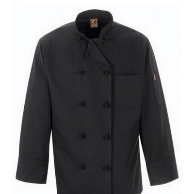 Red Kap® Eight Pearl Button Black Chef Coat