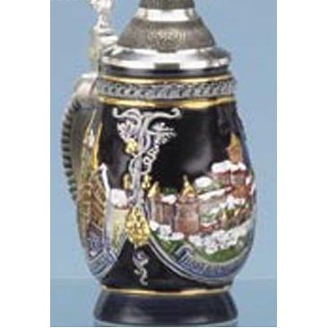 7" Snow On Castle Barrel Stein Mug