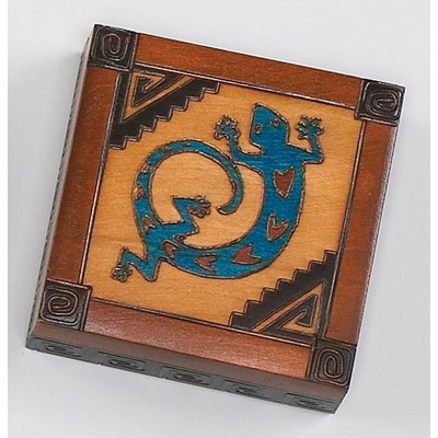 Bryon Allen Brown Wood Box Lizard Decoration (3 7/8"x3 7/8"x1 1/2")