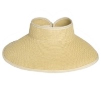 Ladies' Straw Visor w/Back Bow Over Closure