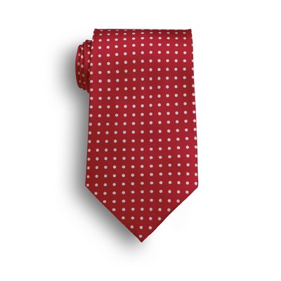 Red Newport Polka Dot Wet Dyed Polyester Tie