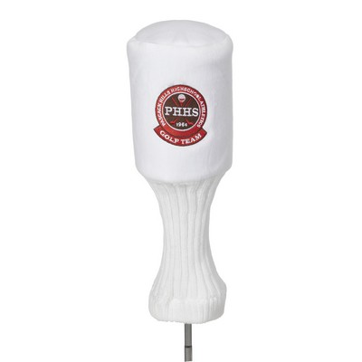 Barrel style Plush White Golf Head Cover