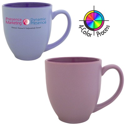 14 1/2 Oz. Bistro Satin Pastel 2-Tone Lavender/Grape Purple Mug - 4C Process