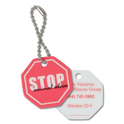 Laminated Octagon Pet Tag/Zipper Pull (1½x1½")