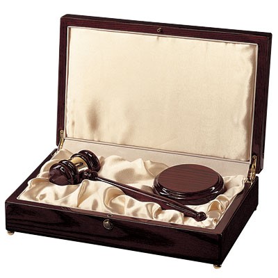 Deluxe Rosewood Gavel & Block in a Matching Gift Box