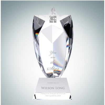 Rising Star Optical Crystal Award w/ Slant Base