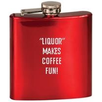 Flasks, 6 oz. Gloss Red