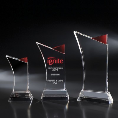 7" Firefly Crystal Award w/Red Accent