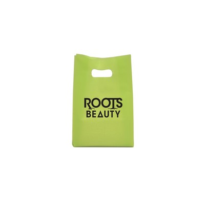 Frosted Colored Poly Die Cut Lime Green Bag/ 4 Mil (7"x3.5"x10.5")