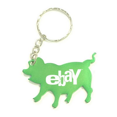 Pig Shape Aluminum Bottle Opener w/Keychain