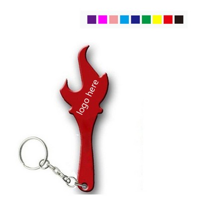 Torch Shape Bottle Opener w/Keychain