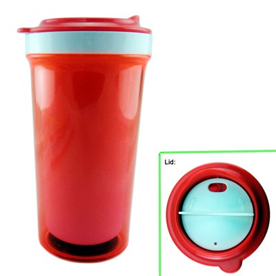 10 Oz. Double Wall Plastic Tumbler w/ Sliding Lid