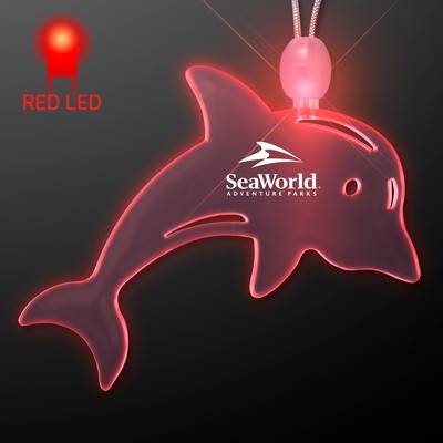 Acrylic Dolphin Shape Necklace w/Red LED - Domestic Print