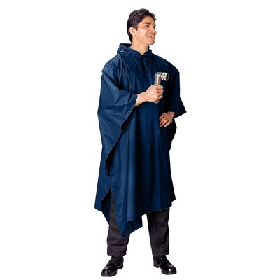 GI Type Navy Blue Rip-Stop Poncho