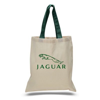 Tote with Forest Green Colored Handles (Printed)