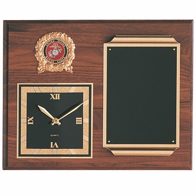 Genuine Walnut Plaque Clock w/2" Insert (12"x 15")