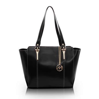 ALICIA | Black Leather Tablet Tote | McKleinUSA