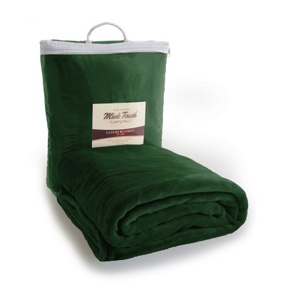 Cloud Mink Touch Throw Blanket - Forest Green