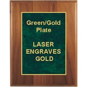 Cherry Plaque 5" x 7" - Green/Gold 4" x 6" Marbelized Plate