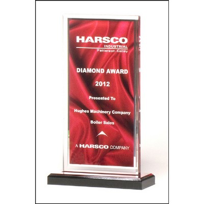 Red Draped Satin Acrylic Award with Mirror Border (5"x8.5")