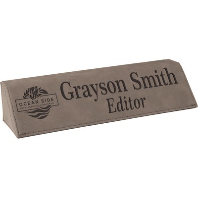 8.5" Gray Leatherette Desk Wedge