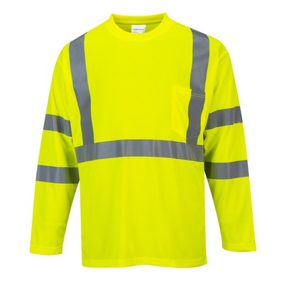 Hi-Vis Long Sleeve Pocket T-Shirt Class 3