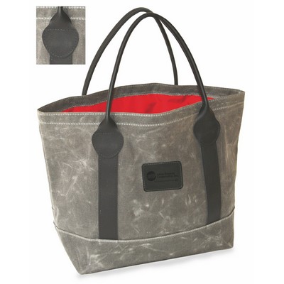 Large Two-Tone Waxed Canvas Tote Bag