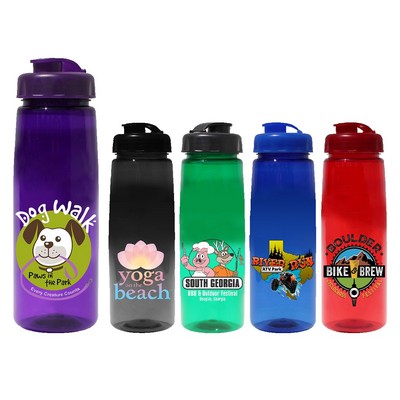 30 Oz. Poly-Saver PET Bottle w/Flip Top Cap (Full Color Digital)