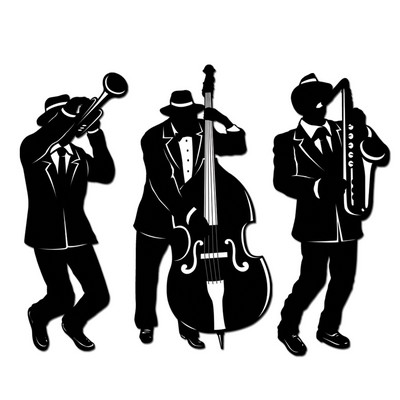 Jazz Trio Silhouettes Cutouts