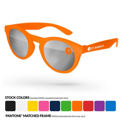 Andy Mirror Promotional Sunglasses W/ Temple Imprint