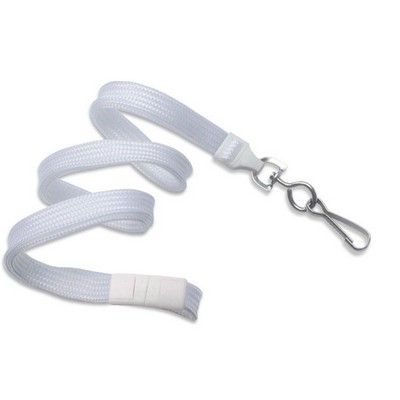 3/8" Breakaway Blank Lanyard w/Swivel Hook (White)