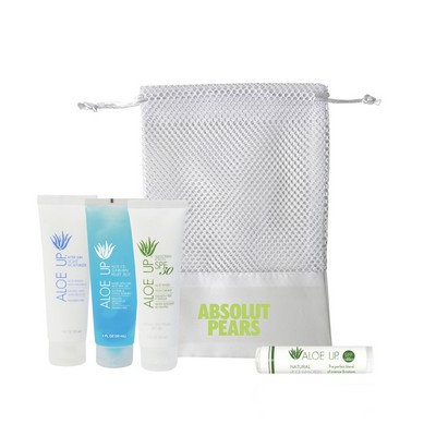 Aloe Up Small Mesh Bag with White Collection Sunscreen