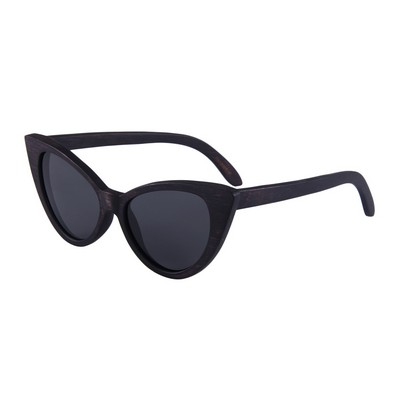 Duwood Sunglasses - Grey Polarized Lenses - Black Wood Frames