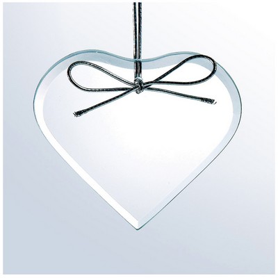 Starfire Glass Beveled Ornament, Heart, 3-3/4"x3-1/2"